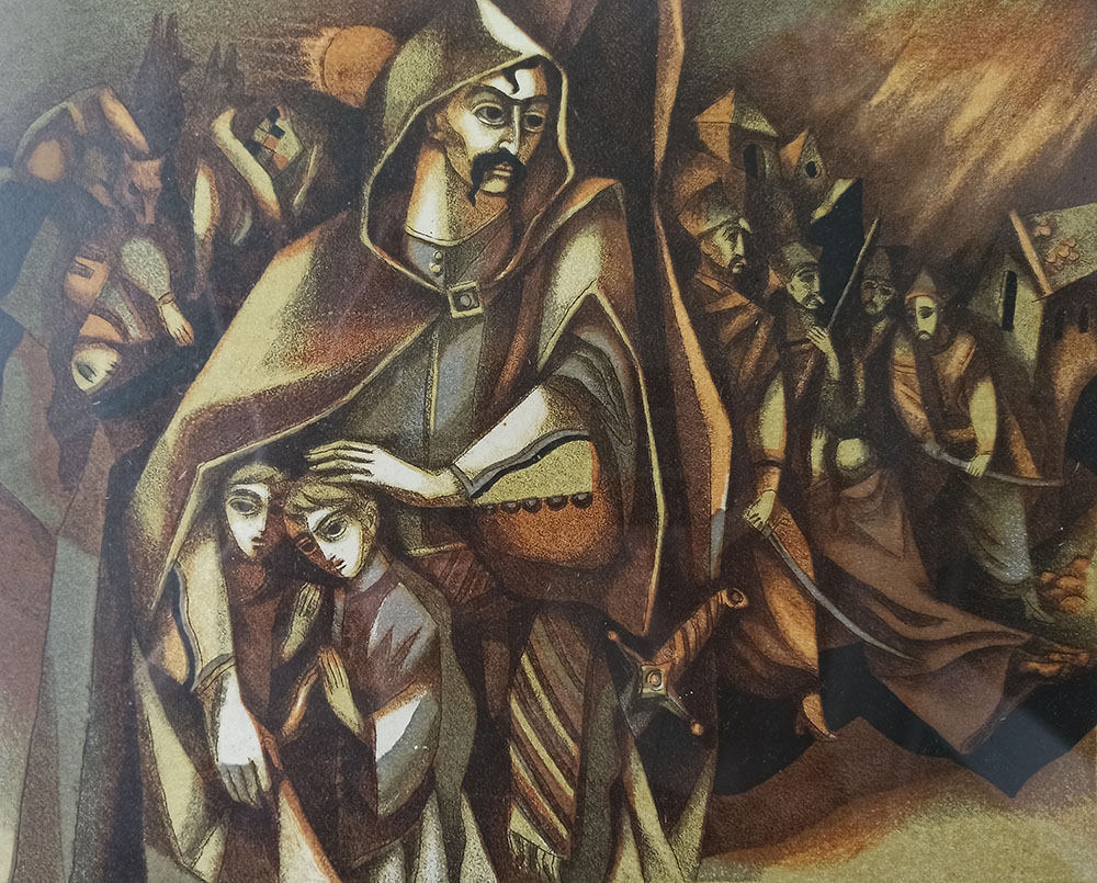 Я. Нечай. «Гонта в Умані». 1989. Літографія